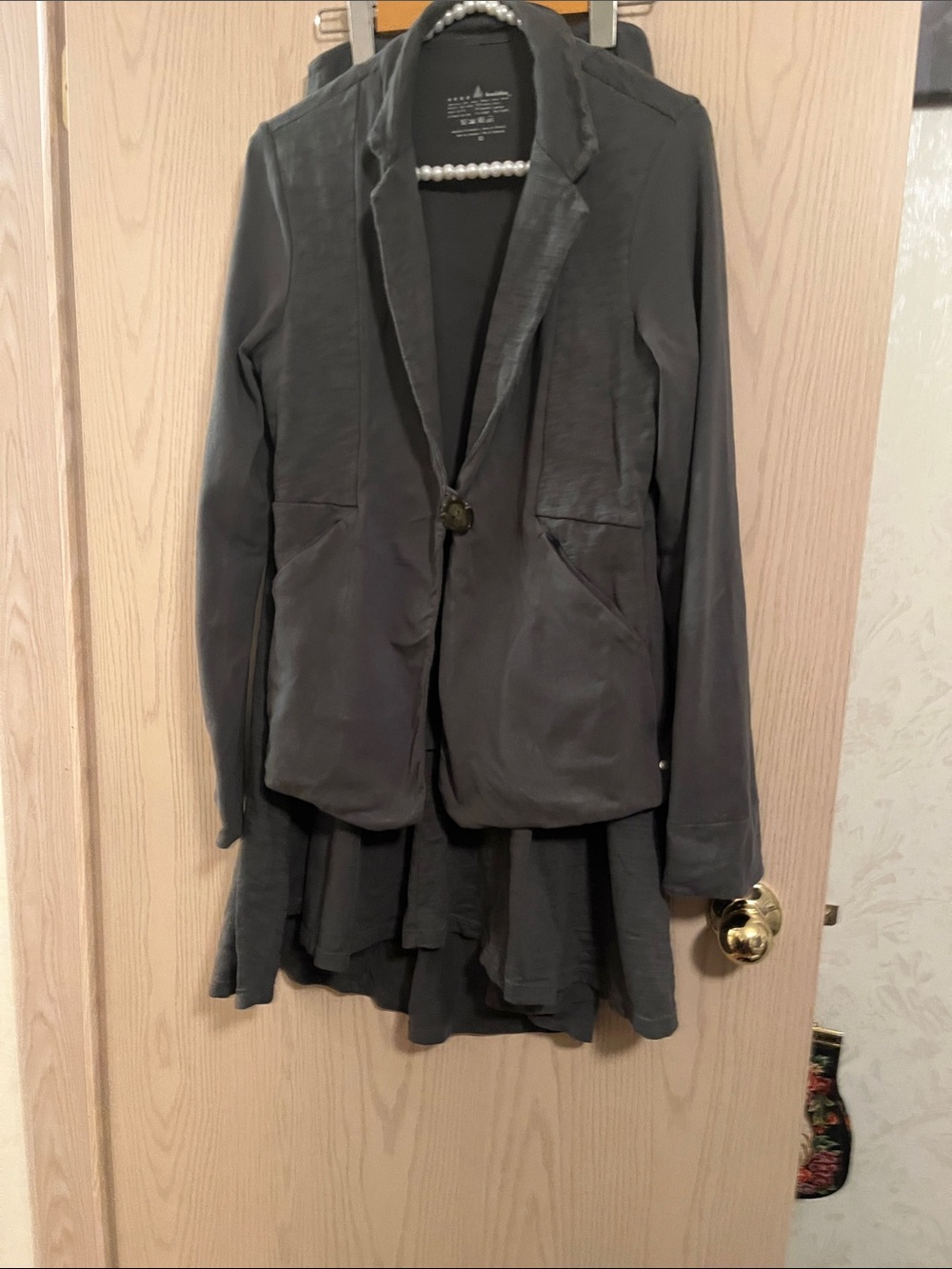 Dark Green  Women's Tailored Blazer Jacket And Skirt